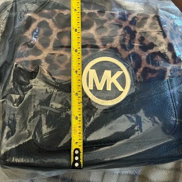 Michael Kors Leopard Print Crossbody Bag with Gold Accents - Picture 8 of 8
